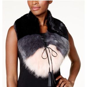 Steve Madden Colorblocked Faux Fur Scarf